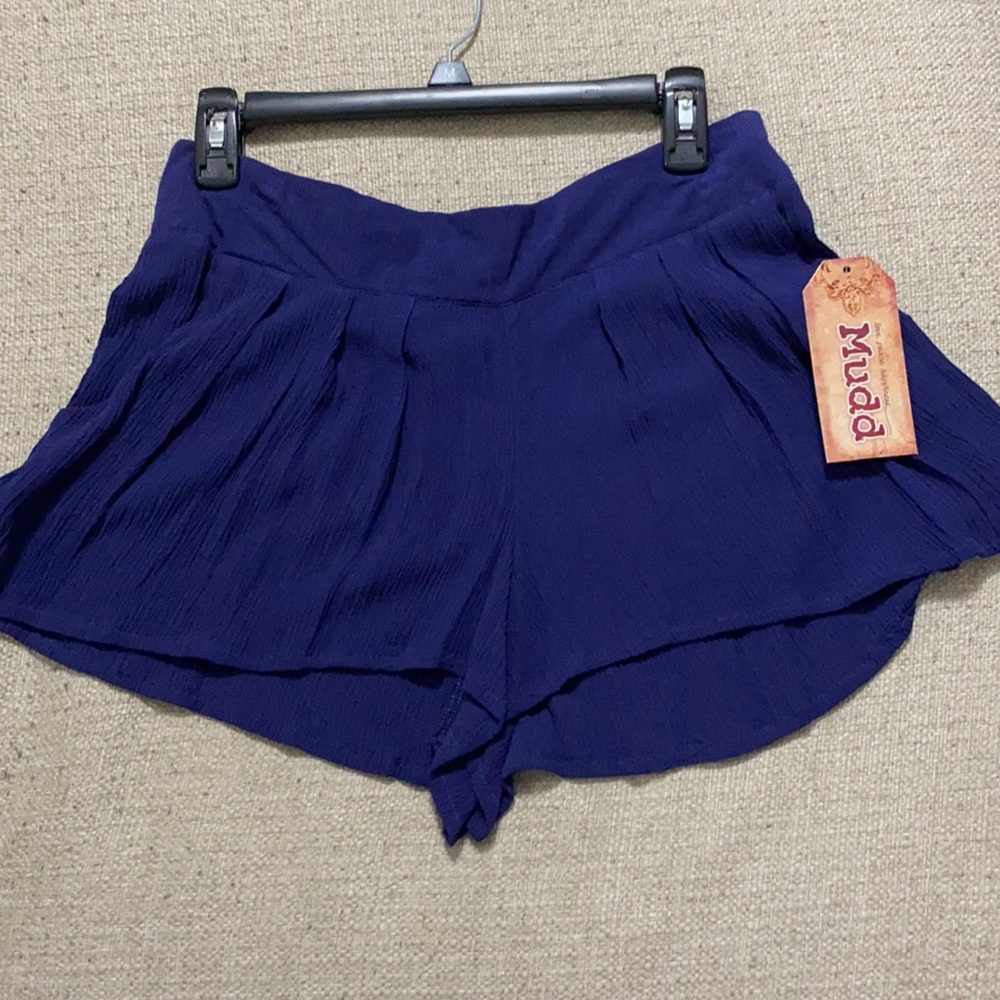 Mudd Kohl's NWT Solid Deep Purple Pleated Mini Scooter Skort Womens Medium M
